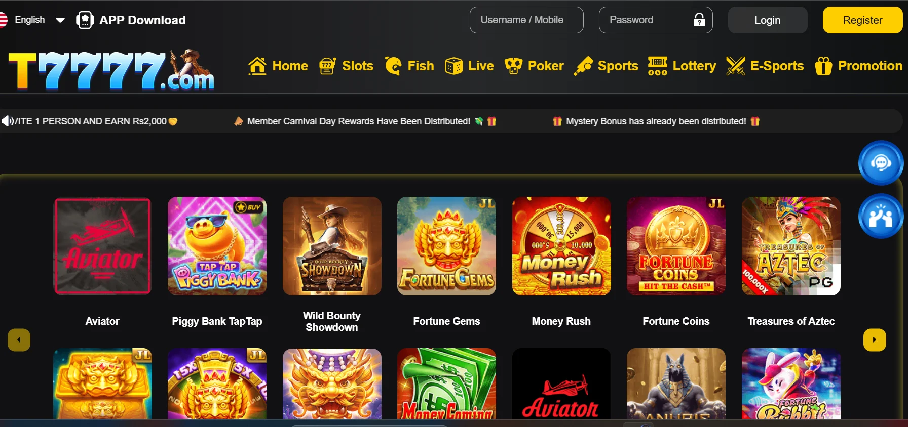 T7777 Game App